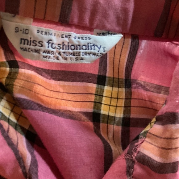 3 for 20 $ bundle Vintage 60s pink plaid housewife oversized shirt - Picture 2 of 9